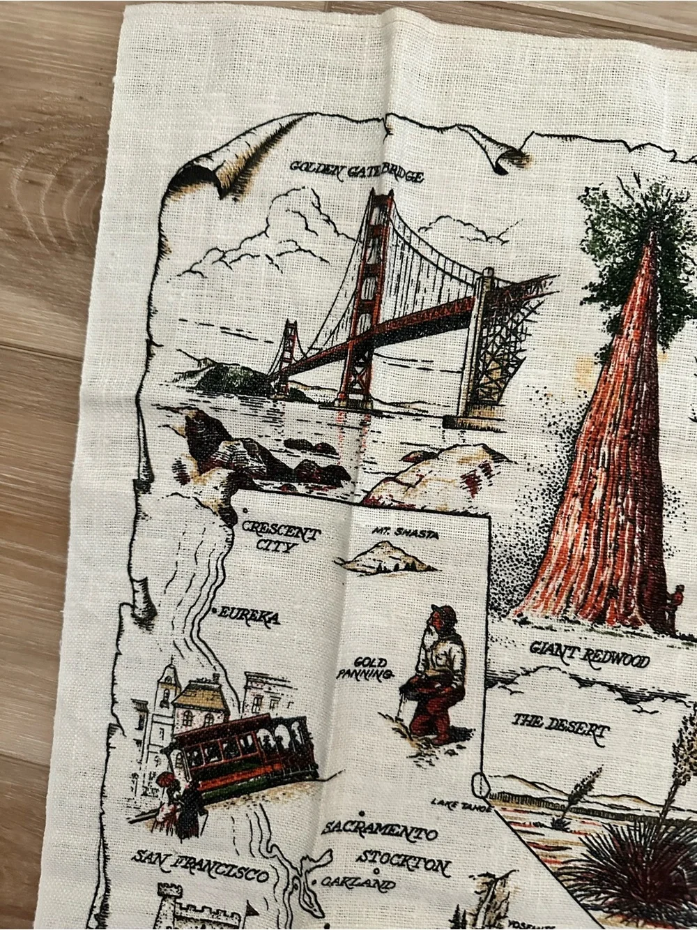 California Linen Souvenir Tea Towel